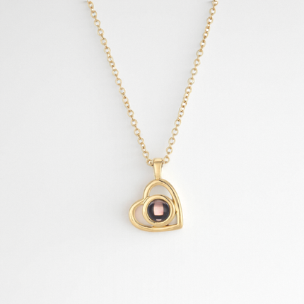Personalized Heart-Shaped Projection Photo Necklace