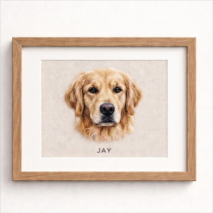 Personalized Rectangle Wool Felt Pet Portrait - Embroidered Wool Art