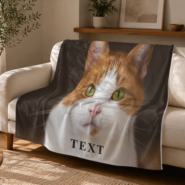 Personalized Pet Portrait Flannel Blanket