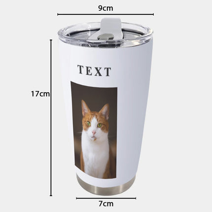 Custom Pet Portrait 20OZ Tumbler With Sliding Lid