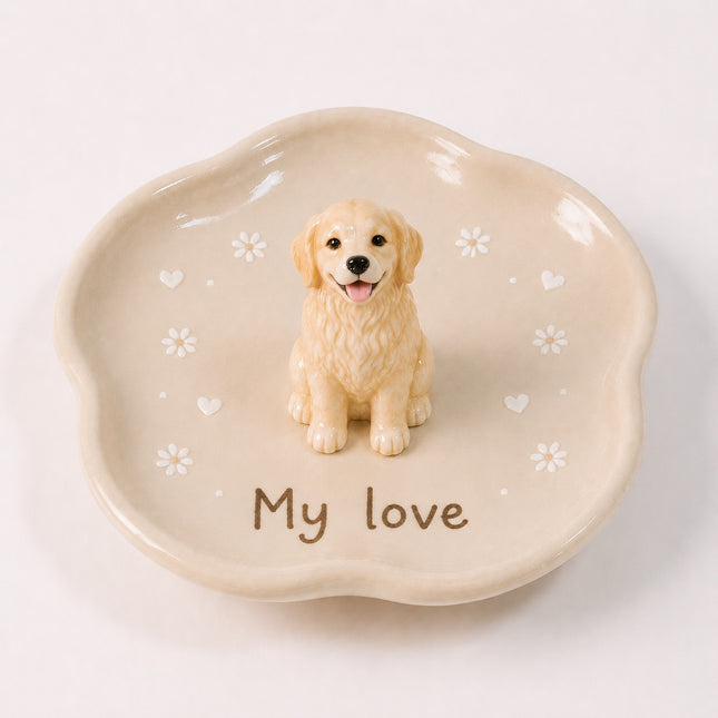 Ceramic Personalized 3D Pet Statue Jewelry ring dish
