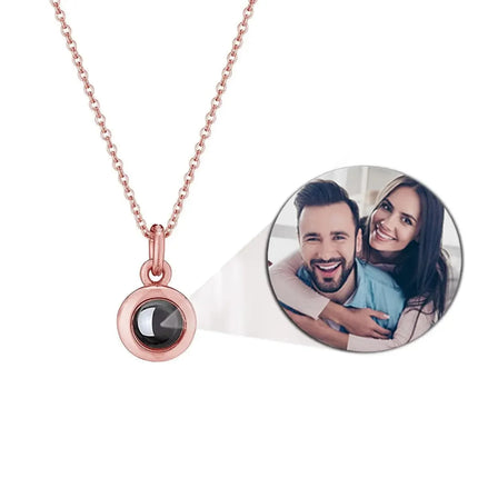 Personalized Circle-Shaped Projection Photo Necklace