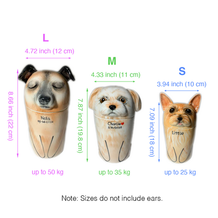 Ceramic Personalized Dog Urn – Pet Memorial Keepsake for Ashes