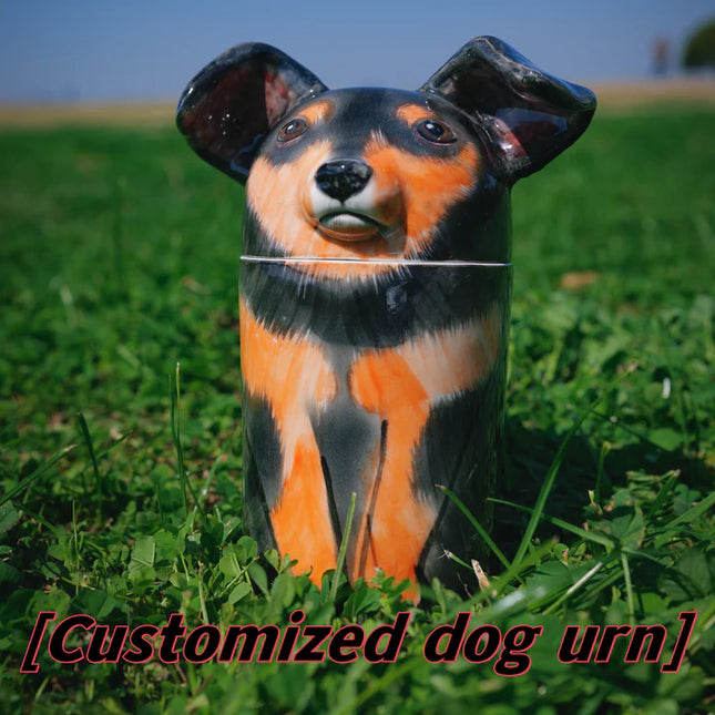 Ceramic Personalized Dog Urn – Pet Memorial Keepsake for Ashes