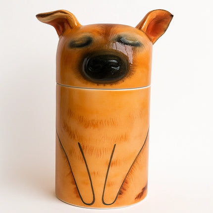 Ceramic Personalized Dog Urn – Pet Memorial Keepsake for Ashes