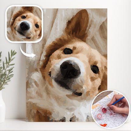 Luv4Tails Personalized Pet Portrait Paint Kit - Paint by Number.