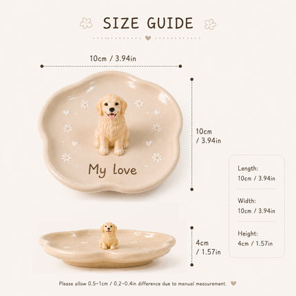 Ceramic Personalized 3D Pet Statue Jewelry ring dish