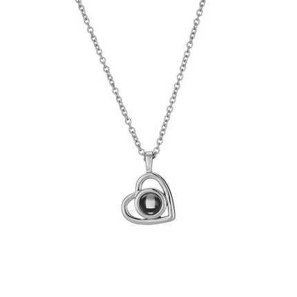 Personalized Heart-Shaped Projection Photo Necklace