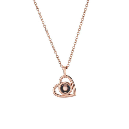 Personalized Heart-Shaped Projection Photo Necklace