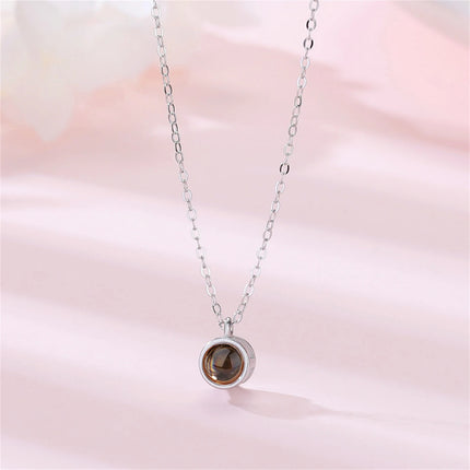 Personalized Circle-Shaped Projection Photo Necklace