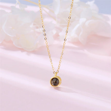 Personalized Circle-Shaped Projection Photo Necklace