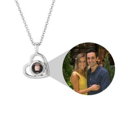 Personalized Heart-Shaped Projection Photo Necklace
