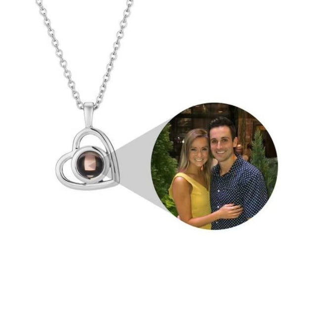 Personalized Heart-Shaped Projection Photo Necklace