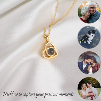 Personalized Heart-Shaped Projection Photo Necklace