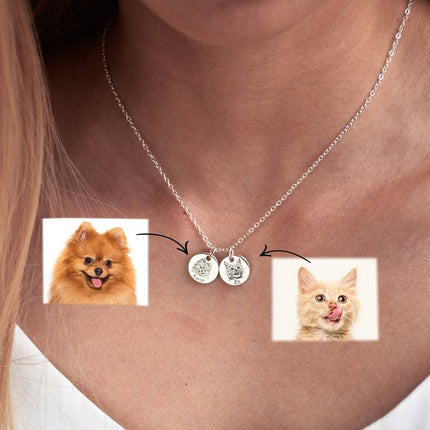 Personalized Pet Portrait and Name Necklace