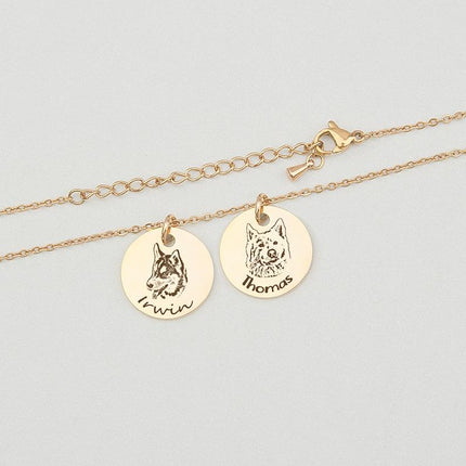 Personalized Pet Portrait and Name Necklace