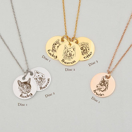 Personalized Pet Portrait and Name Necklace
