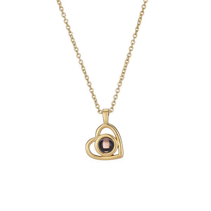 Personalized Heart-Shaped Projection Photo Necklace